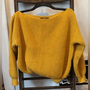 Canary Fisherman Boatneck Knitted Sweater • Medium 6 • Zaful Boutique